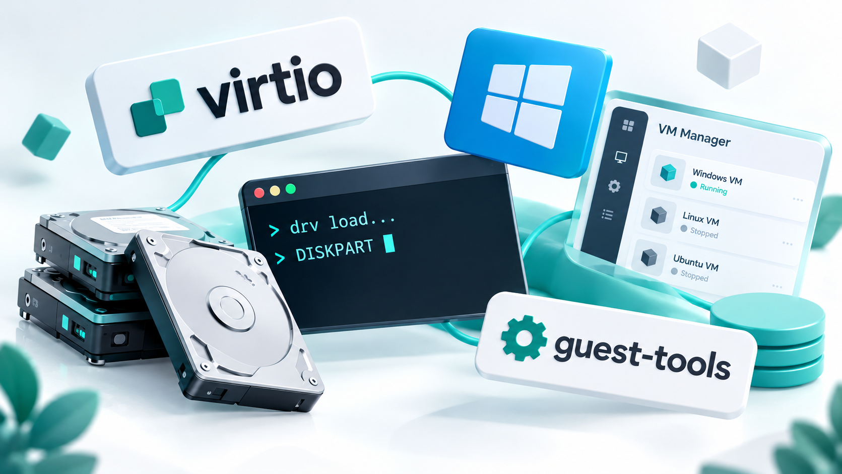 Установка драйверов virtio на windows